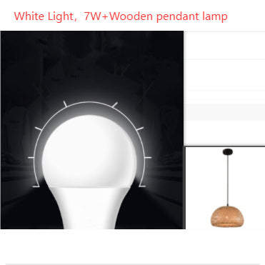 American Garden bamboo woven chandelier pendant lamp with 7w white light and wooden design for Southeast Asia restaurants