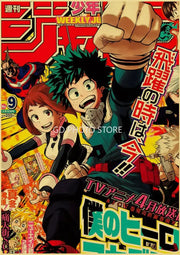 The cover of weekly shonen jump anime poster featuring chainsaw man in vibrant colors for anime poster collection