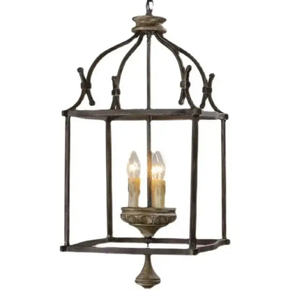 Antique american iron e14 chandelier in bronze-finished wrought iron with clear glass panels for dining room decorbites american iron