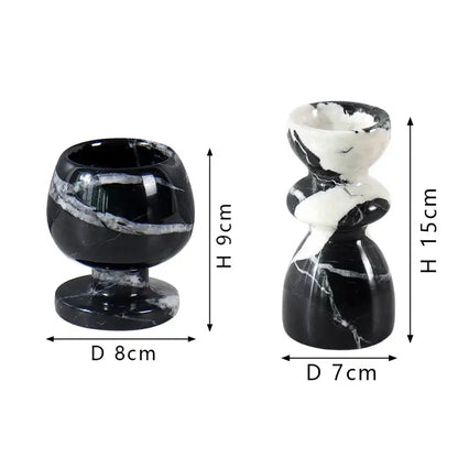 Antique black and white marble candlestick holder with sleek modern design for dining room decorbites grand antique style