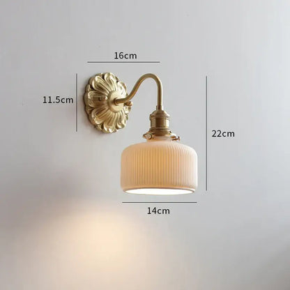 Antique brass ribbed glass wall lights featuring an off-white shade perfect for decorbites ceramic ball led bedroom decor