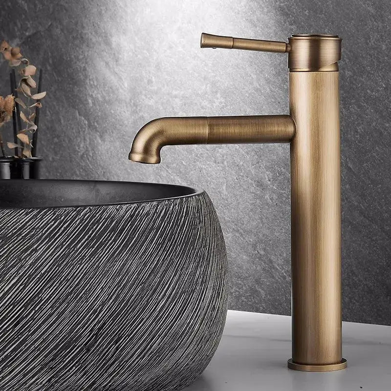 Antique brass single handle bronze basin faucet with a sleek modern design for bathroom decorbites bronze basin faucet