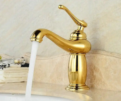 Decorbites antique bronze bathroom faucet single handle mixer with curved spout and vintage real shot details