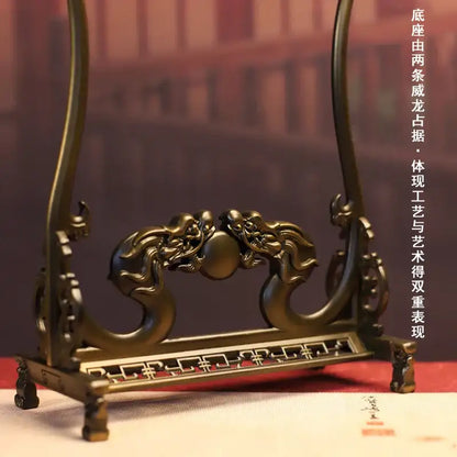 Bronze-colored dragon alloy incense burner with intricate carvings and traditional chinese design for living room decorbites decor