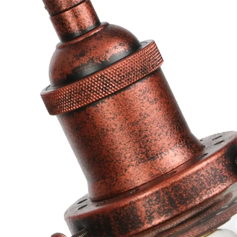 Antique copper industrial clear glass wall lamp socket with textured ridged band and distressed patina decorbites clear glass