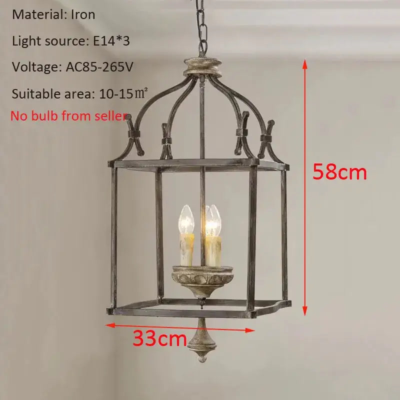 Antique dark bronze chandelier light featuring creative American iron with distressed finish and three candle-shaped bulbs