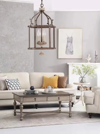Rustic metal lantern with glass panels in antique dark bronze for decorbites creative american iron chandelier light