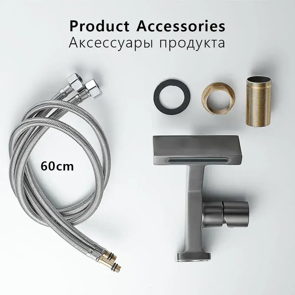 Matte black single hole bathroom faucet with sleek modern design and brushed metal finish for anti-splash use