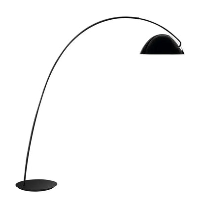 Black arched floor lamp with sleek curved metal frame and decorbites aluminum shade black for living room decor