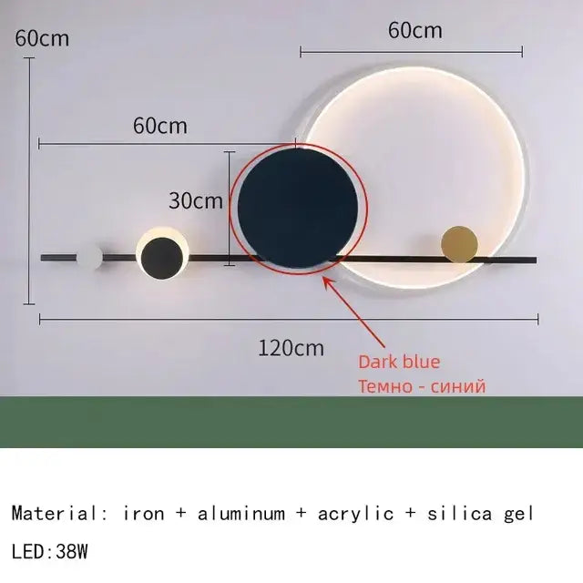 Art deco led wall sconce featuring a sleek black circular matte finish with white and gold spherical accents for dining room decorbites art deco