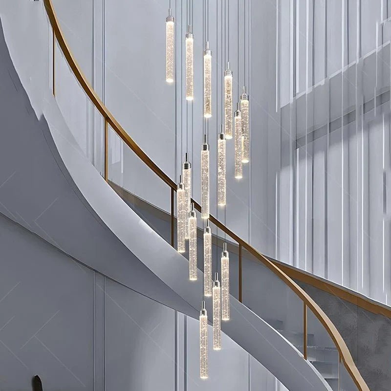 Art Deco Crystal Staircase Pendant Light - Decorbites