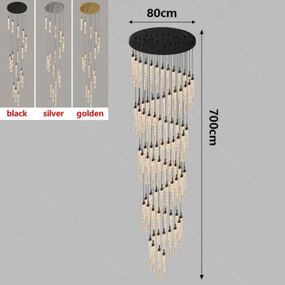 Art Deco Crystal Staircase Pendant Light - Decorbites