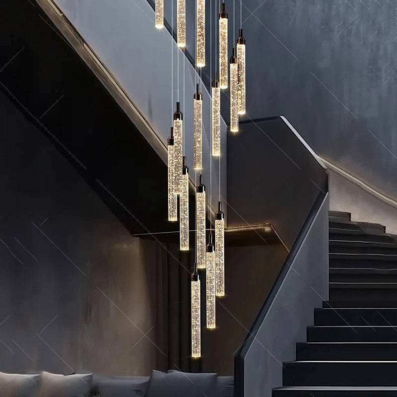 Art Deco Crystal Staircase Pendant Light - Decorbites