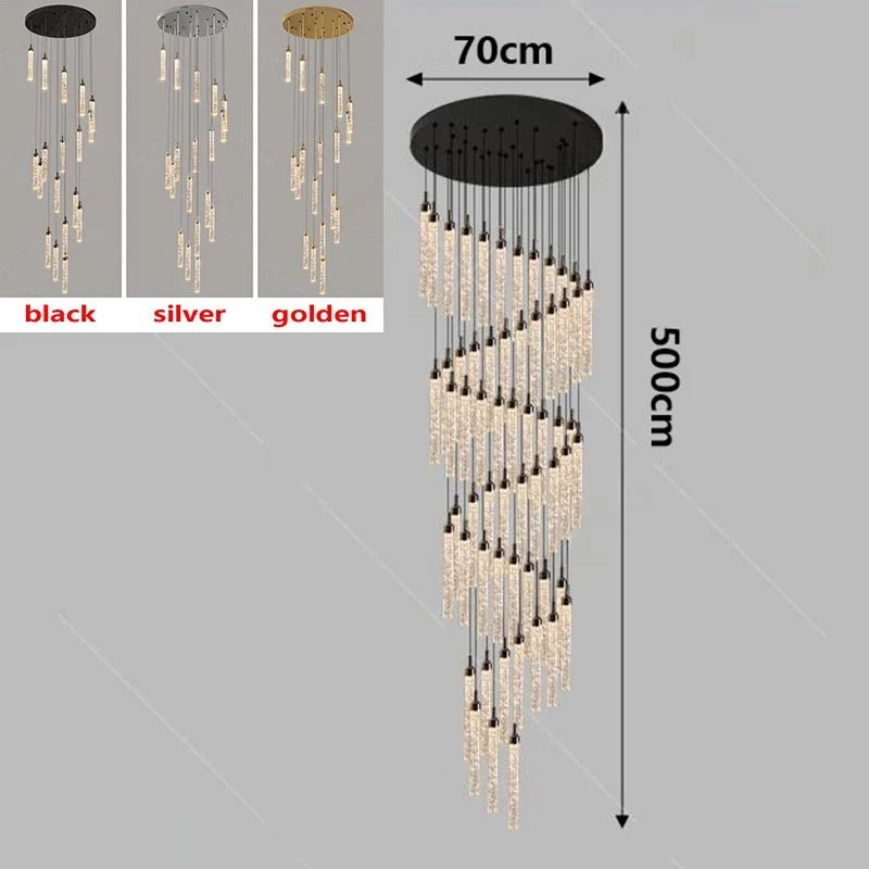 Art Deco Crystal Staircase Pendant Light - Decorbites