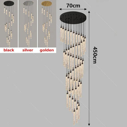 Art Deco Crystal Staircase Pendant Light - Decorbites