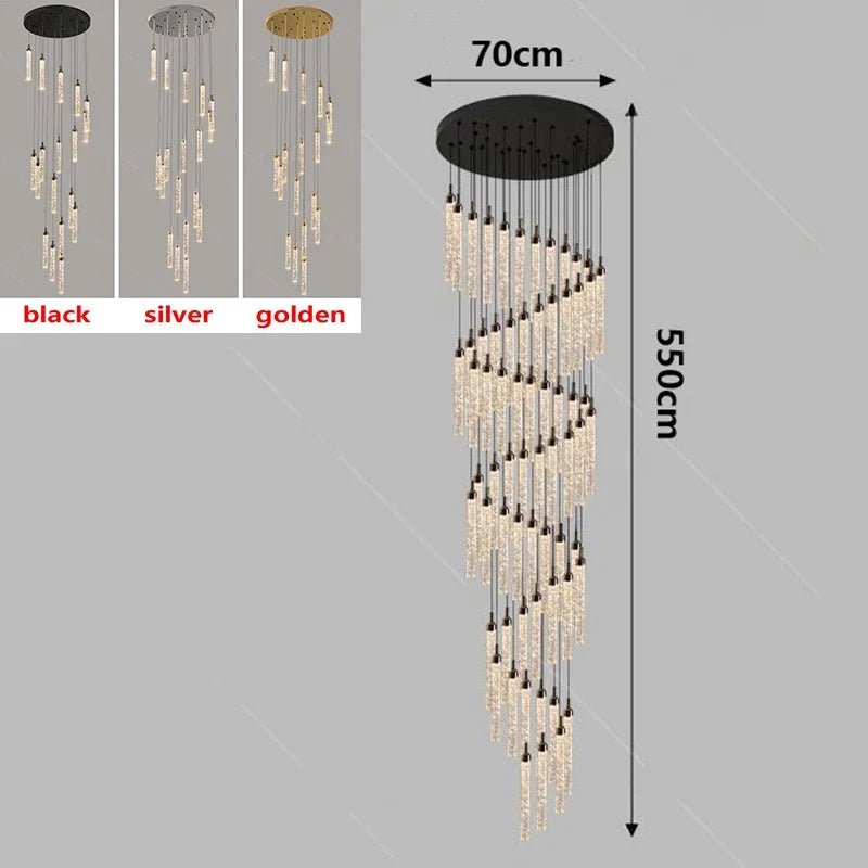 Art Deco Crystal Staircase Pendant Light - Decorbites