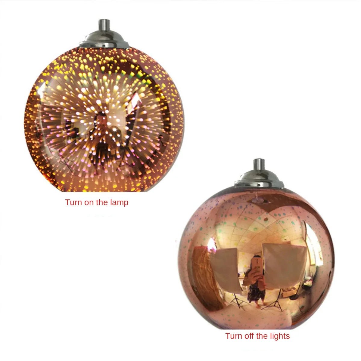 Art Deco Glass Globe Pendant Light in Gold or Silver - Decorbites
