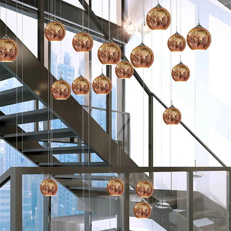 Art Deco Glass Globe Pendant Light in Gold or Silver - Decorbites