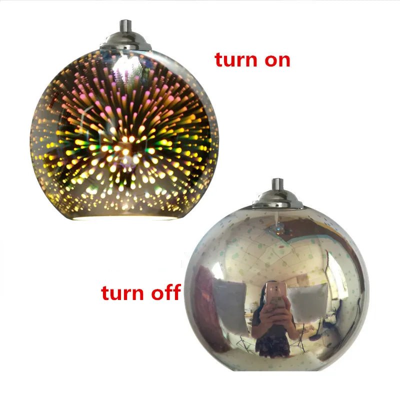 Art Deco Glass Globe Pendant Light in Gold or Silver - Decorbites
