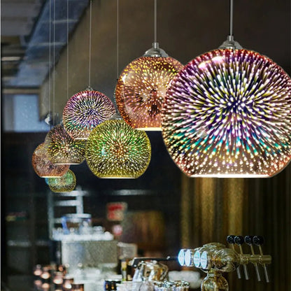 Art Deco Glass Globe Pendant Light in Gold or Silver - Decorbites