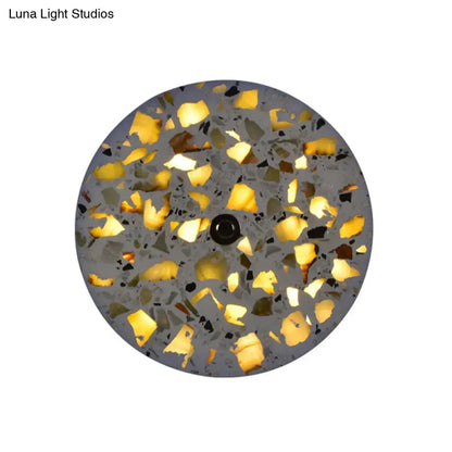 Art deco mosaic terrazzo led wall sconce with gray base and golden black green fragments for living room lighting