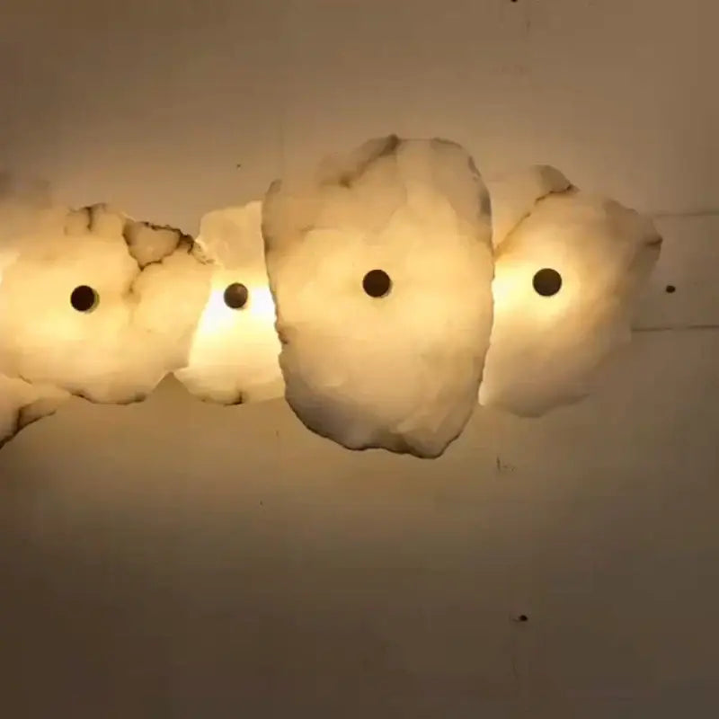 Art deco off white marble led wall sconce with creamy finish and dark accents for elegant bedroom decorbites elegant marble lighting