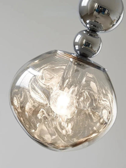 Art Deco Silver Lava Pendant Light in Acrylic and Metal - Decorbites