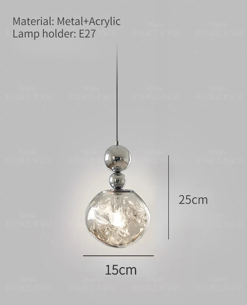 Art Deco Silver Lava Pendant Light in Acrylic and Metal - Decorbites