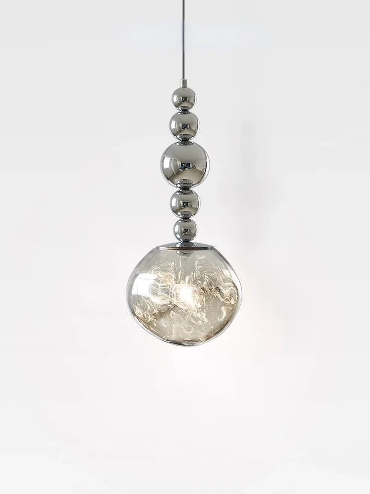 Art Deco Silver Lava Pendant Light in Acrylic and Metal - Decorbites