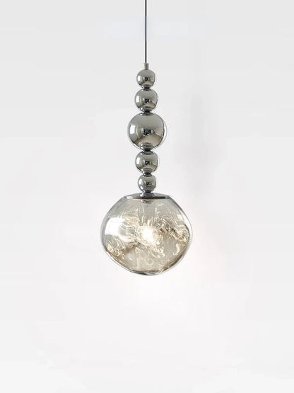Art Deco Silver Lava Pendant Light in Acrylic and Metal - Decorbites