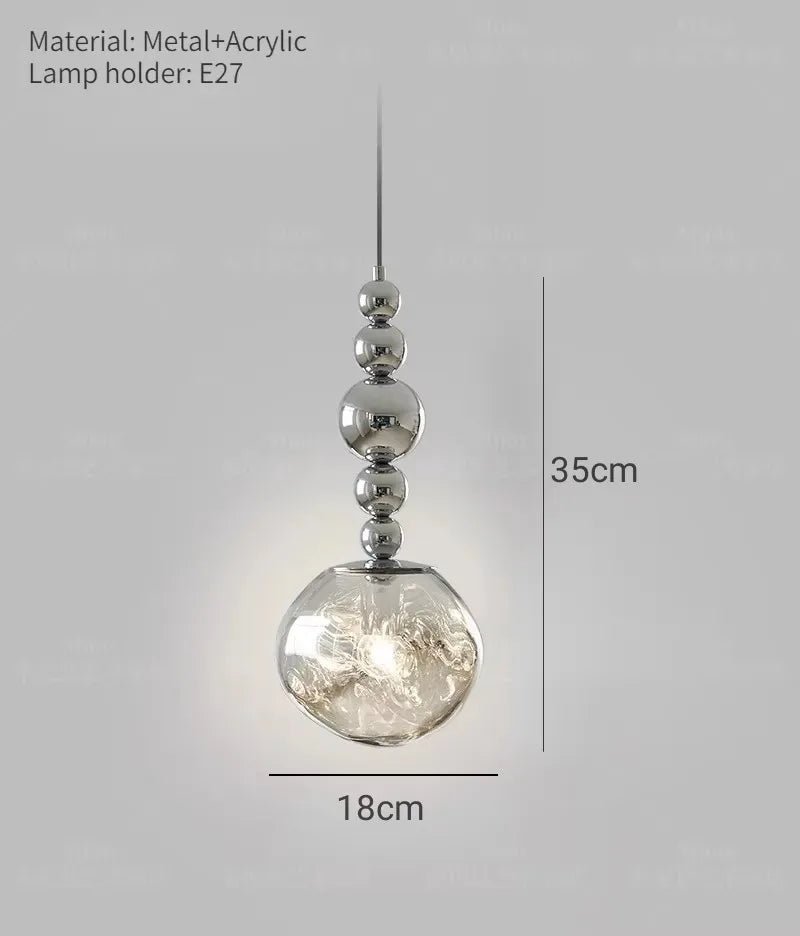 Art Deco Silver Lava Pendant Light in Acrylic and Metal - Decorbites