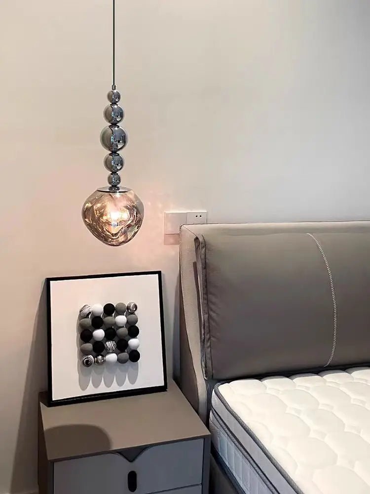 Art Deco Silver Lava Pendant Light in Acrylic and Metal - Decorbites