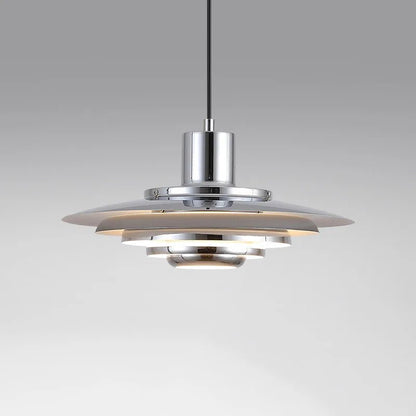 Art Deco White and Silver Aluminum Pendant Light - Decorbites