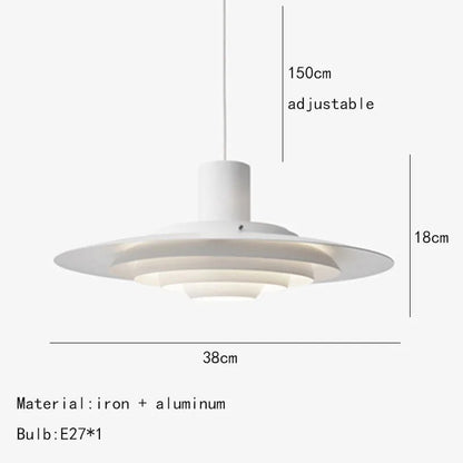 Art Deco White and Silver Aluminum Pendant Light - Decorbites
