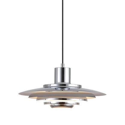 Art Deco White and Silver Aluminum Pendant Light - Decorbites