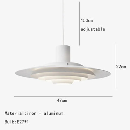 Art Deco White and Silver Aluminum Pendant Light - Decorbites
