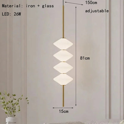 Art Deco White Glass Pendant Light With Gold Metal Wire - Decorbites