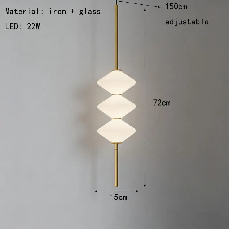 Art Deco White Glass Pendant Light With Gold Metal Wire - Decorbites