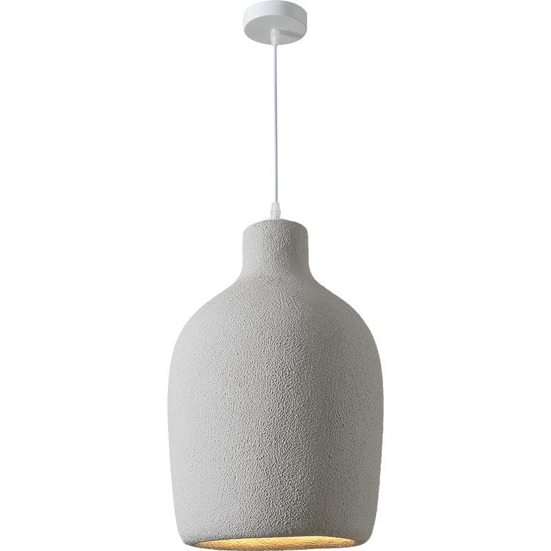 Concrete pendant light with white cord and metal ring modern design for art restaurant chandelier led lamp use