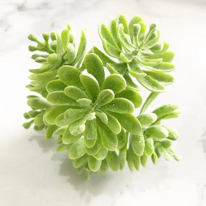 A cluster of green plant flower cherry artificial succulents with soft fuzzy leaves for decorbites green plant decor