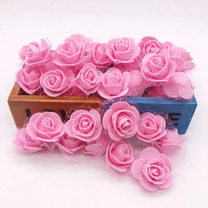 Pink handmade foam rose flower heads with delicate layered petals and soft matte finish for decorbites handmade foam decor