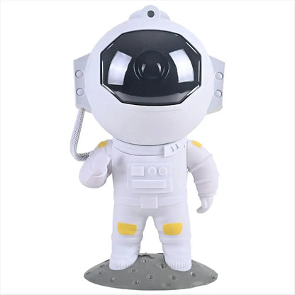 White astronaut figurine night light with yellow accents and black visor for decorbites galaxy star projector use