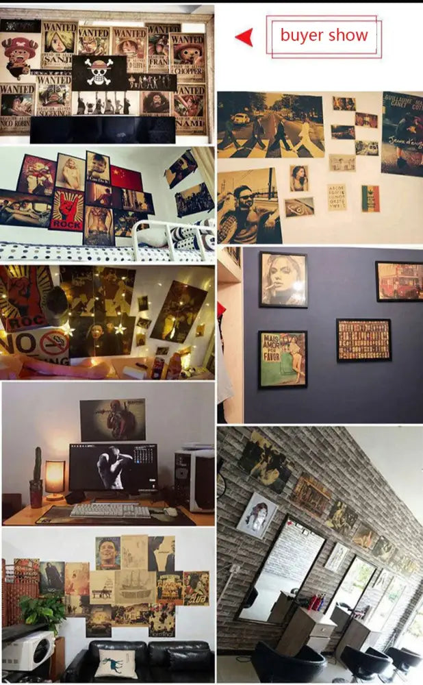 A collection of vintage-style anime canvas wall art featuring characters from attack on titan final season decorbites titan final