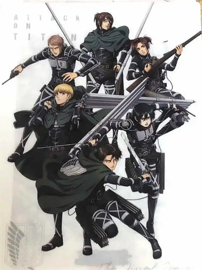 Decorbites™ attack on titan final season poster featuring six black and gray soldiers in tactical gear with weapons