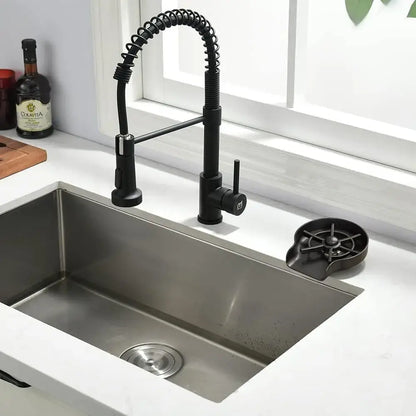 Automatic black plastic glass rinser with a black matte finish flexible spout for home bar and kitchen use