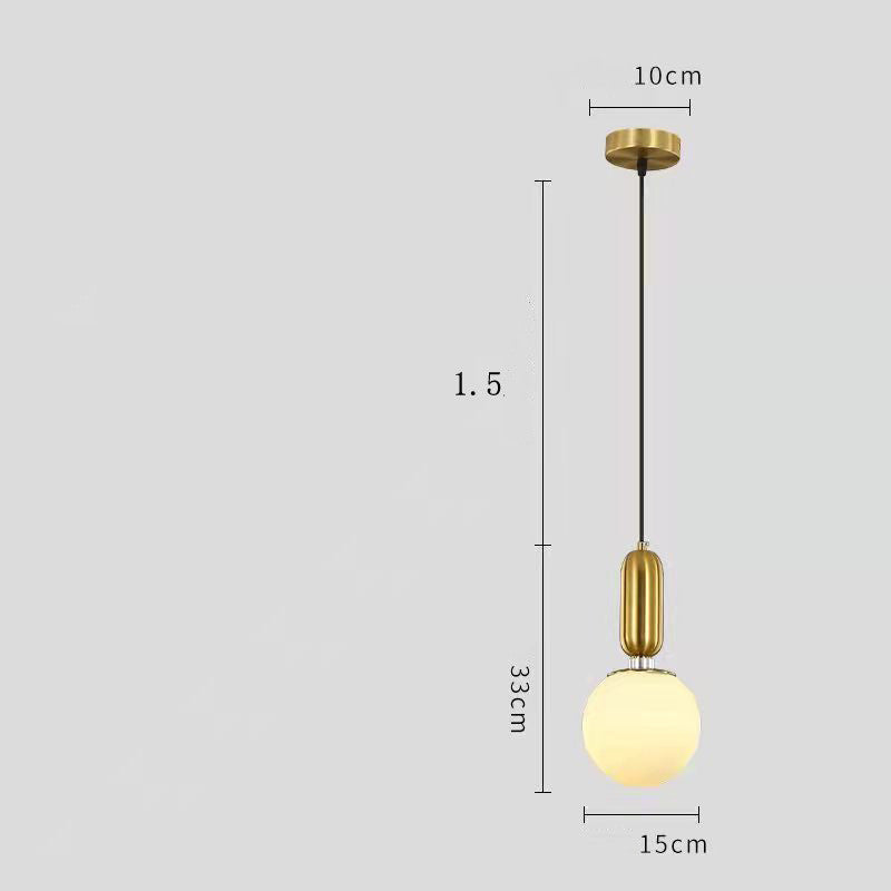 Single Head Glass Ball Chandelier Restaurant