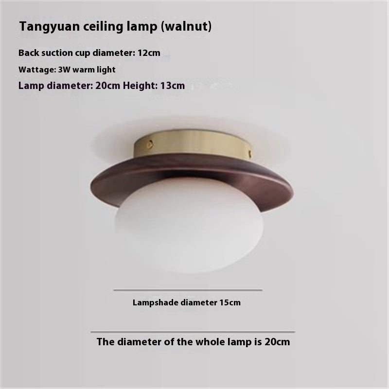 Cream Style Japanese Style Log Bedside Balcony Spherical Living Room TV Wall Wall Lamp