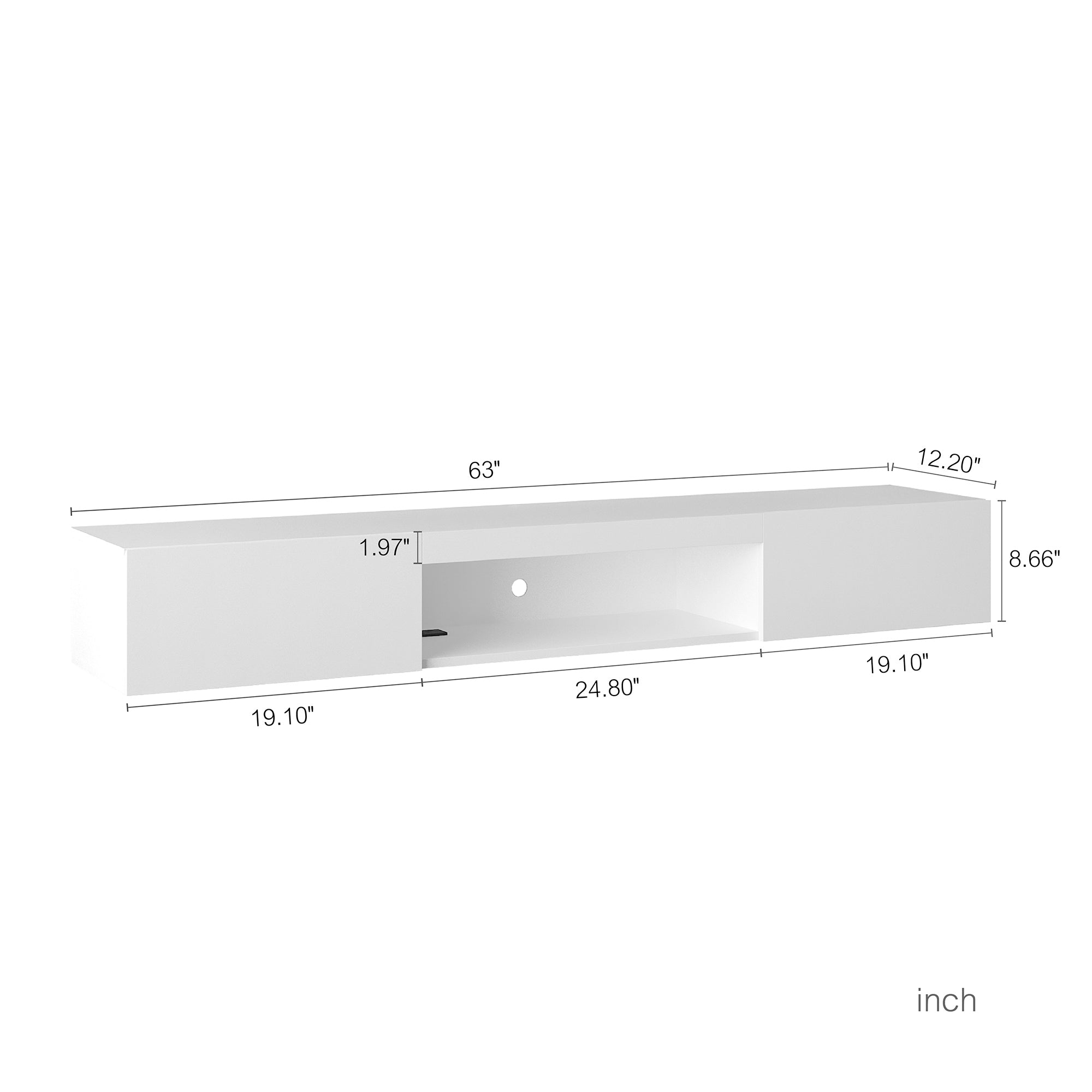White Gloss LED TV Stand