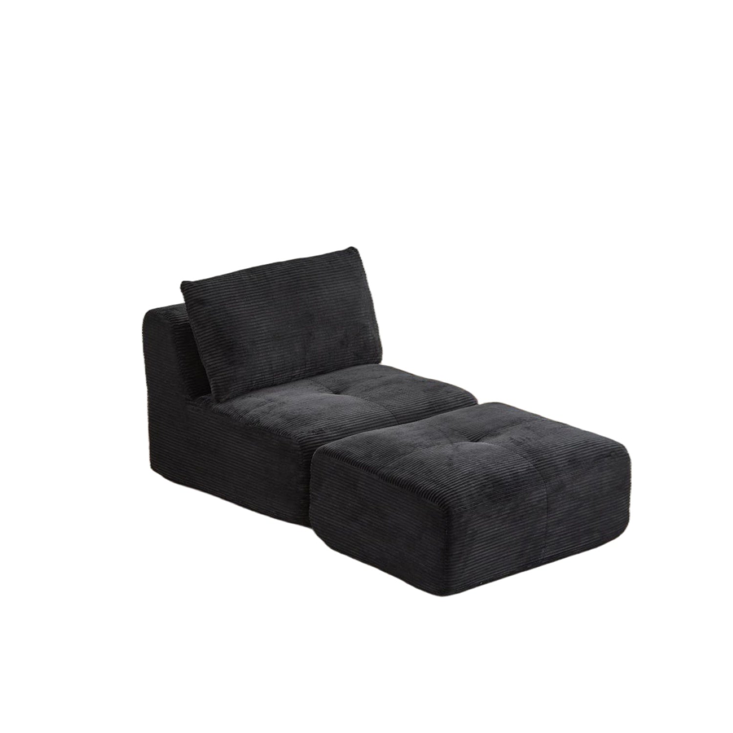 Black Corduroy Chaise Sofa