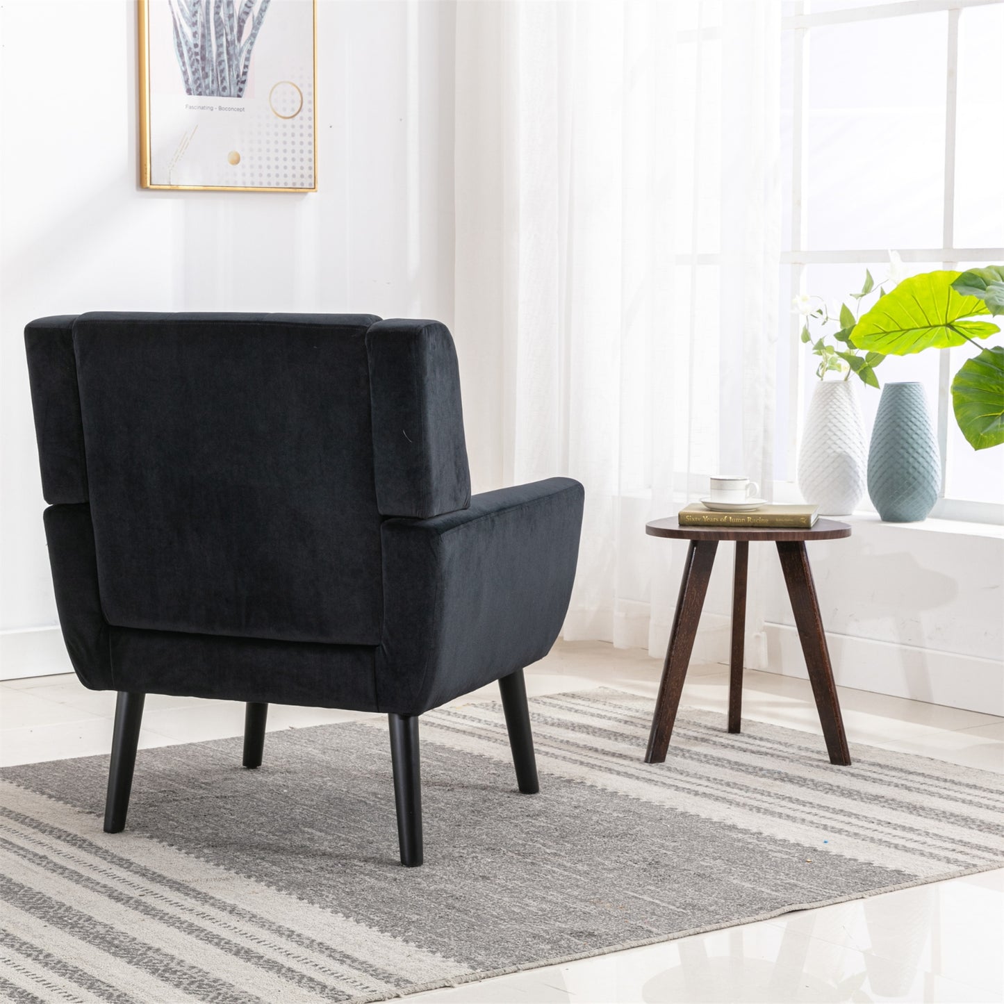 Modern Soft Velvet Ergonomic Accent Chair For Living Room, Bedroom - Home Chair